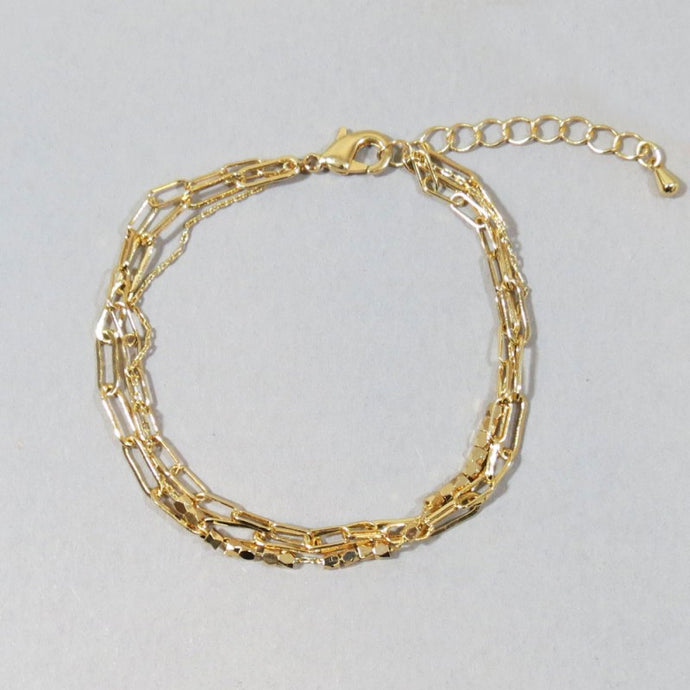 Triple Layer Link Chain Bracelet
