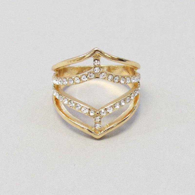 Rhinestone & Gold Ring